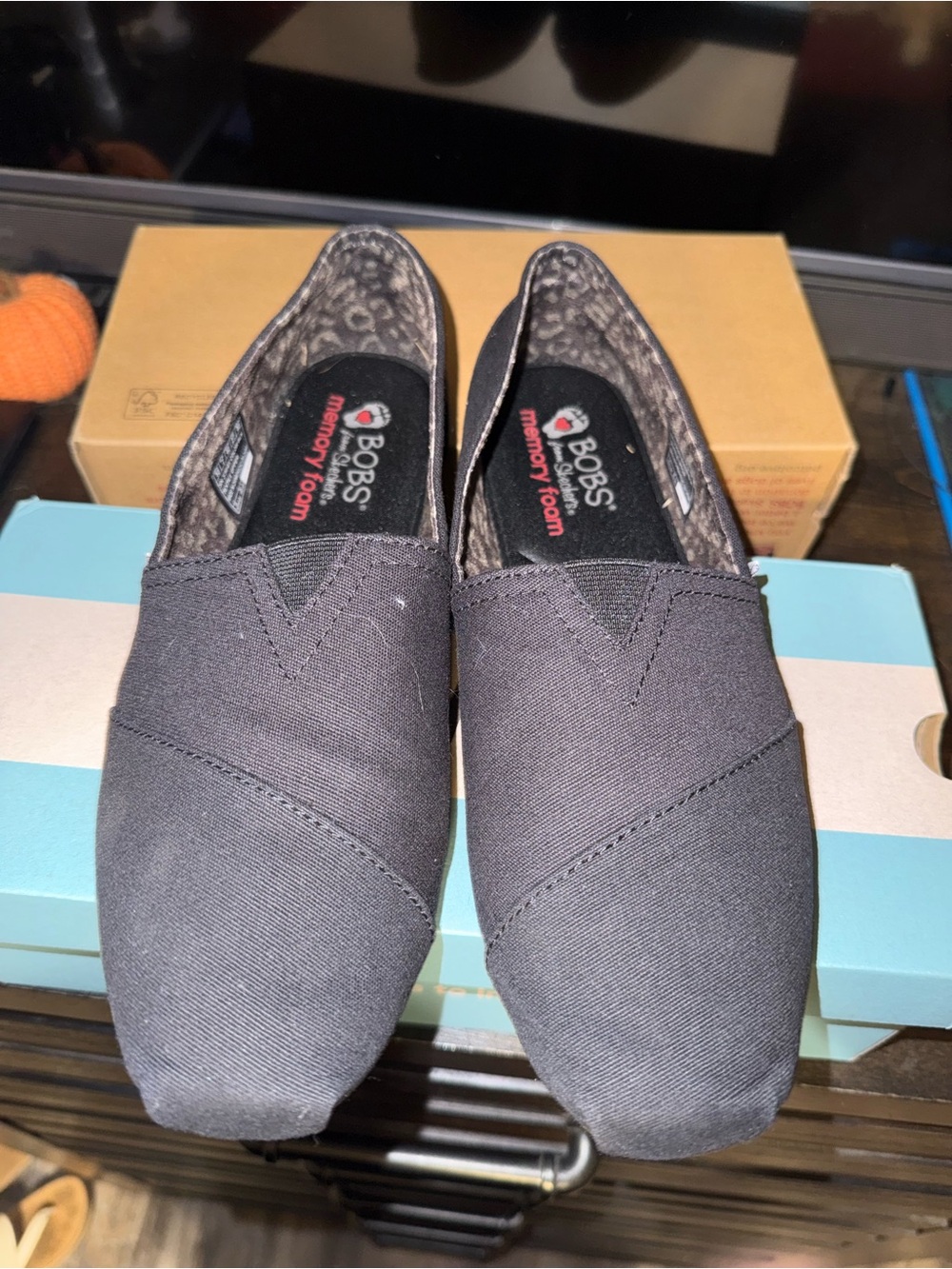 BOBS from Skechers Women's Charcoal Gray Slip-On Flats